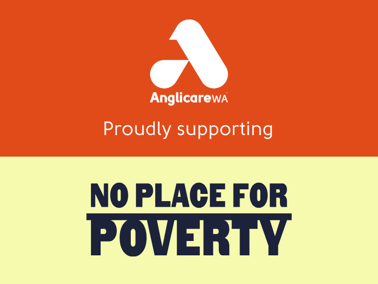 Tile that says Anglicare WA proudly supports No Place for Poverty