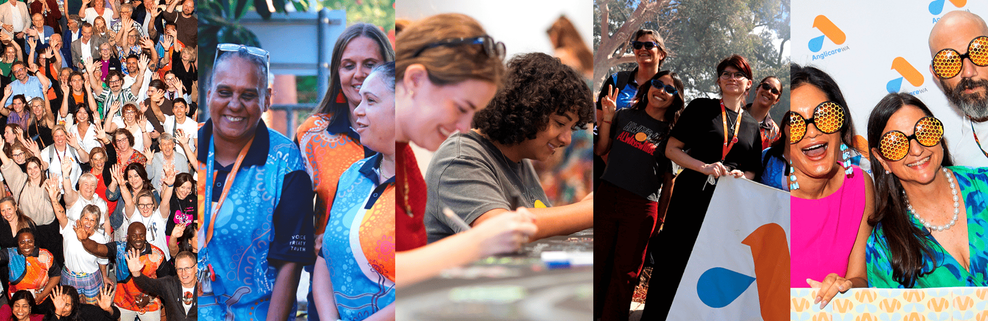 Photo of Five candid photos of Anglicare WA workers coming together in regions across WA.