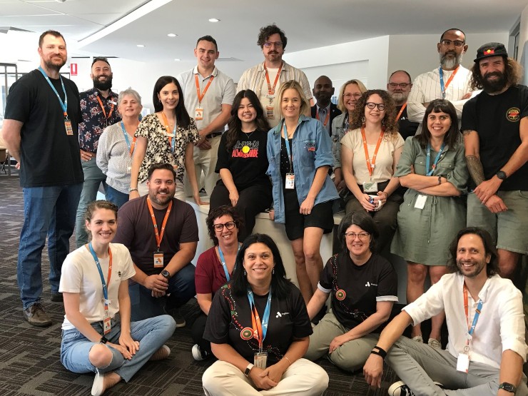 Anglicare WA workers in the reception area of the East Perth building.