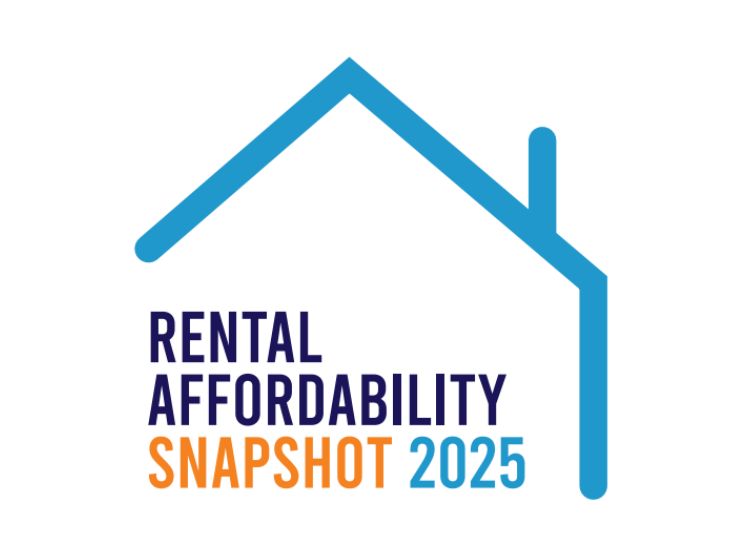 Cover image of the Rental Affordability Snapshot 2025 featuring a line art of a house.