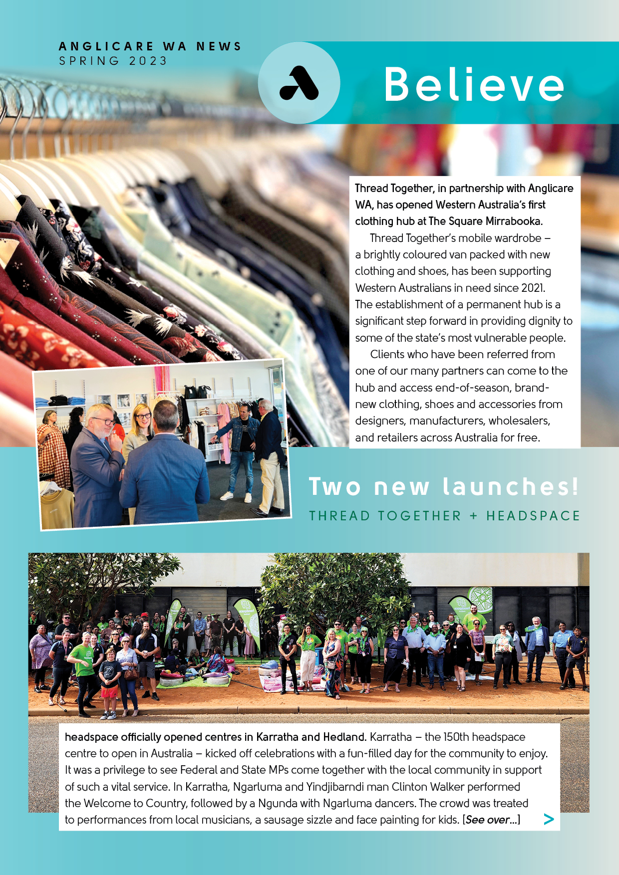 Anglicare WA Believe Newsletter Spring 2023